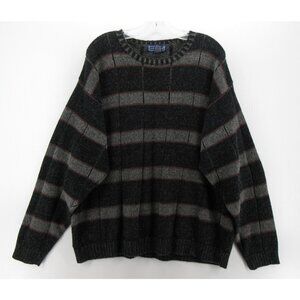 VINTAGE Savile Row Sweater Large Pullover Striped Grandpa Chunky Knit